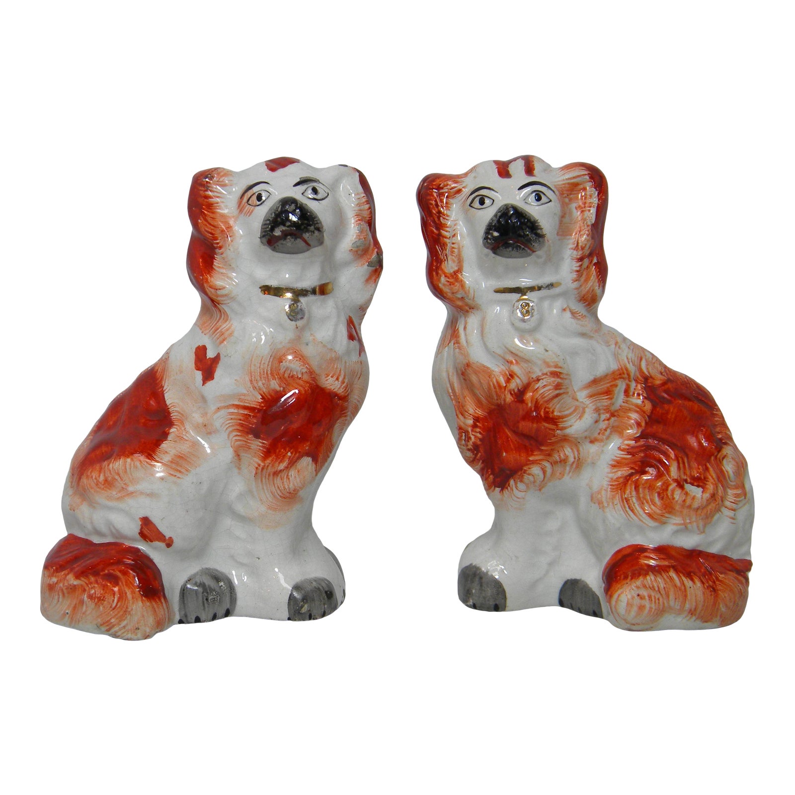 Staffordshire Style Dog Figurines a Pair Chairish