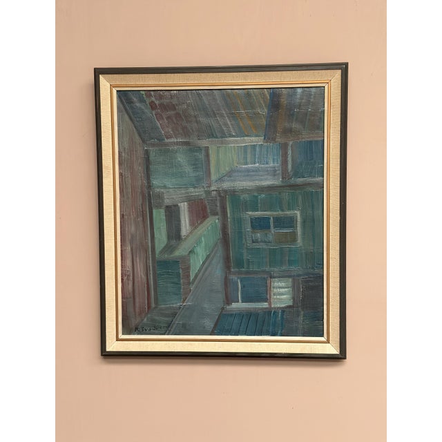 Ragnar Svedberg, Landscape Composition, 1950s, Oil Painting on Panel, Framed For Sale - Image 12 of 18