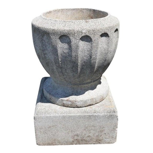 Traditional Antique Cast Hardstone Garden Urn C1900 For Sale - Image 3 of 5