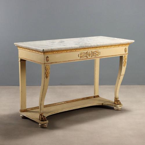 Restoration Console in Lacquered and Gilded Walnut For Sale - Image 11 of 11