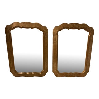 1950s Decorative Wood Mirrors- A Pair For Sale