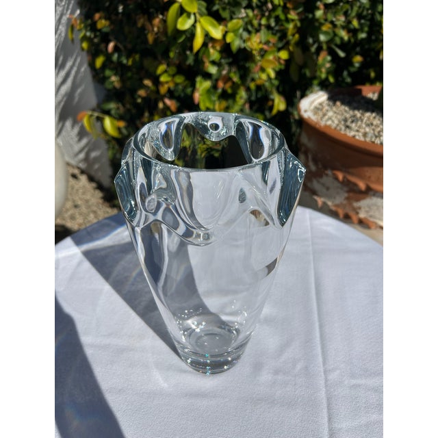 Mid-Century Modern Vintage Orrefors “Bogaska” Crystal Vase For Sale - Image 3 of 13