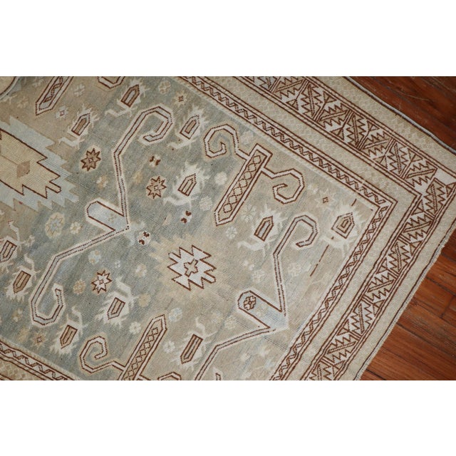 Textile Early 20th Century Light Green Perpedil Rug - 3'3" x 4'2" For Sale - Image 7 of 8