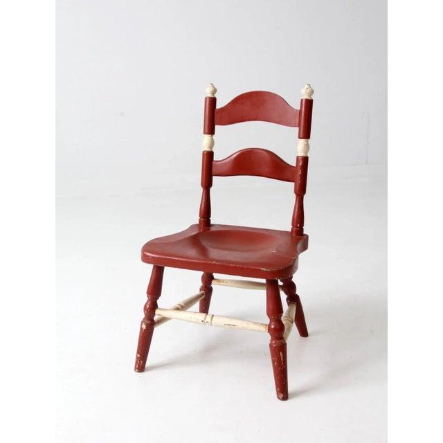 Vintage Kid's Ladder Back Chair For Sale - Image 6 of 11