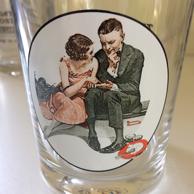 Norman Rockwell Saturday Evening Post LoBall Glasses Set of 7 Chairish