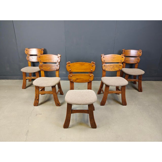 Brutalist Dining Chairs, 1960s, Set of 5 For Sale - Image 11 of 13