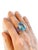 Bochic "Orient" Vintage Blue Topaz & Pink Sapphire Cocktail Ring 18K Gold & Silver, Size 7 For Sale - Image 12 of 18