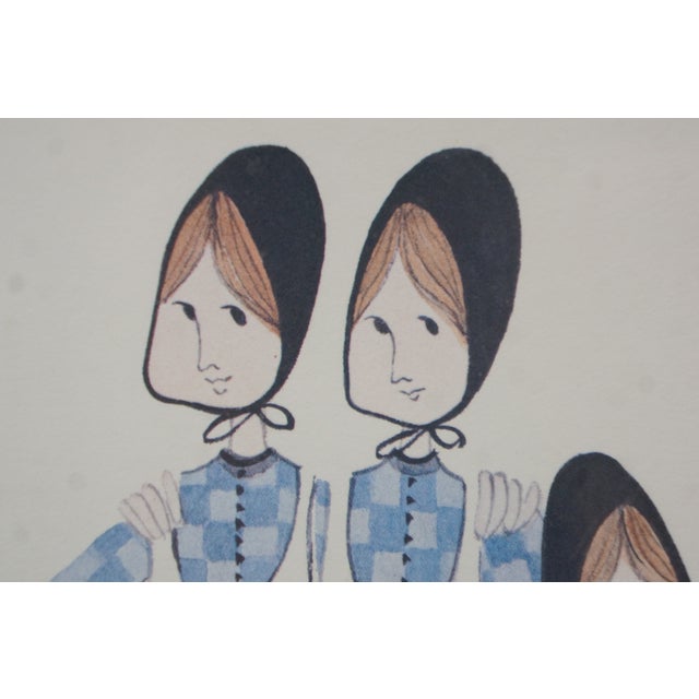 P. Buckley Moss 1982 My Sisters Amish Family Children Print 13" For Sale - Image 10 of 11