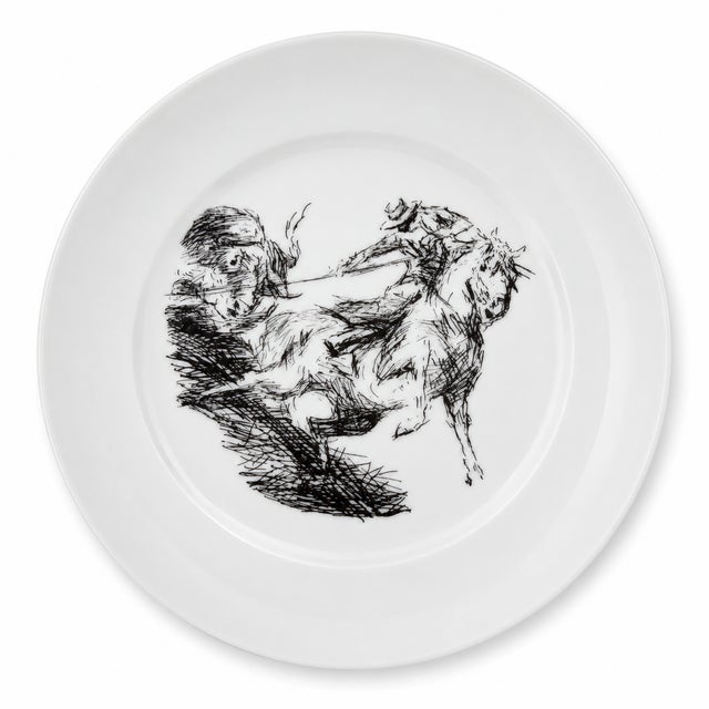 Vintage Spanish Bidasoa Bullfighting Porcelain Plates by Antonio Casero Set of 8 For Sale - Image 9 of 11