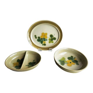 1970s Franciscan Earthenware Serving Set in Pebble Beach Pattern, 3 Pieces For Sale