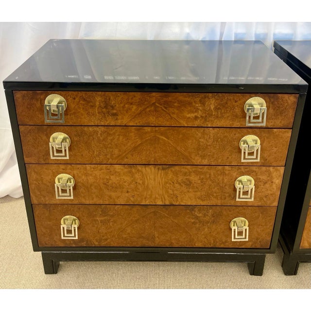 Pair of Mid-Century Modern Commodes, Chests by Renzo Rutili for John Stuart For Sale In New York - Image 6 of 13