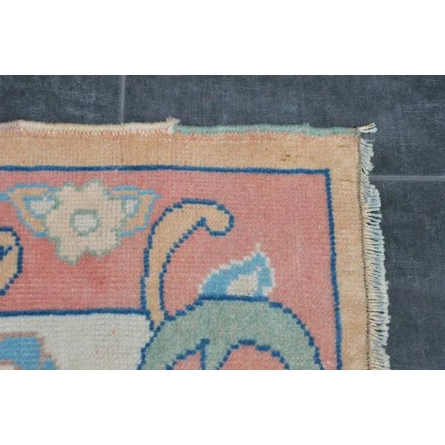 1960s Anatolian Floral Oushak Carpet For Sale - Image 9 of 10