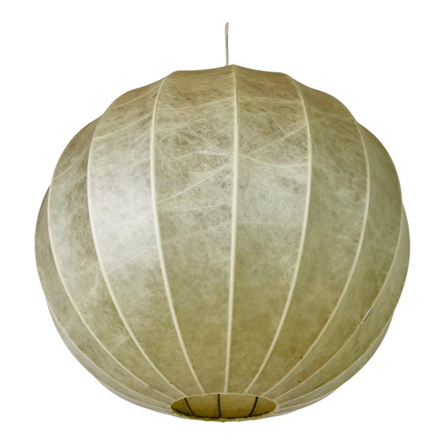 Mid-Century Round Cocoon Pendant Lamp, 1960s, Italy For Sale