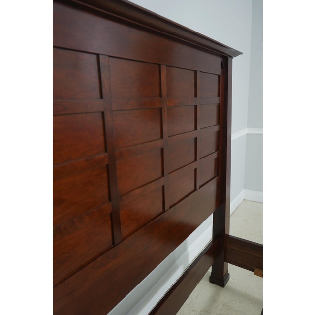 Brown Stickley King Size Model 8747 Cherry Panel Bed For Sale - Image 8 of 17