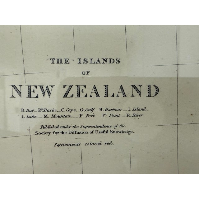 Custom Framed Antique Print of New Zealand For Sale - Image 4 of 12