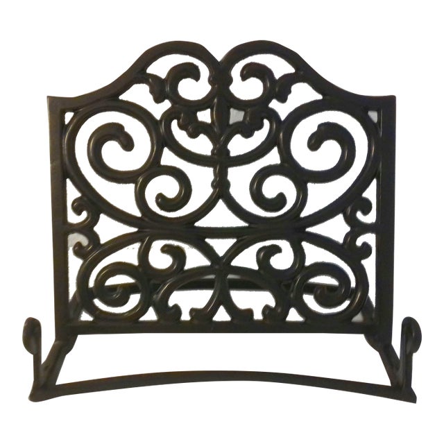 Black Iron Scroll Cookbook Holder/Easel For Sale