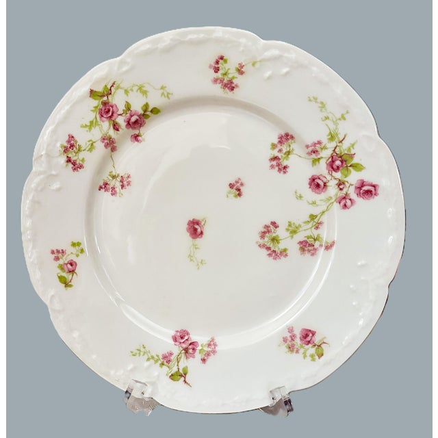 Early 20th Century Antique French Limoges Floral Dinner Plates - Set of 4 For Sale - Image 5 of 11