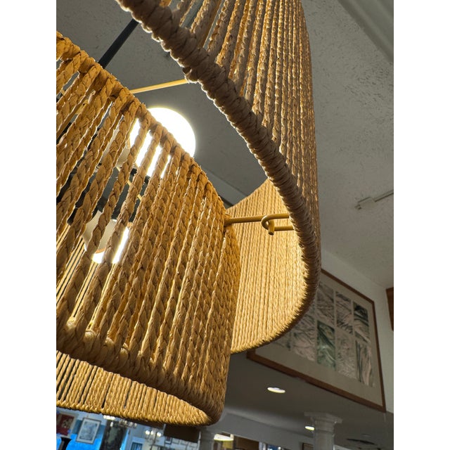 Wood Bohemian Style Rope Wrapped Pendant For Sale - Image 7 of 12