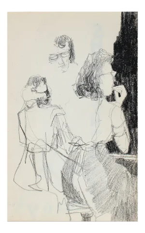 Petite Female Figurative Study Charcoal 1950-60s