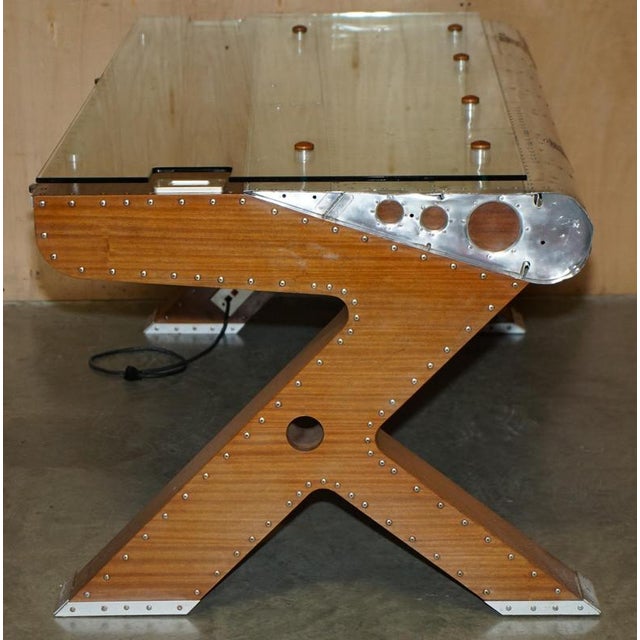 T-28 A Trojan Aeroplane Wing Aviator Desk by Giancarlo De Astis For Sale - Image 15 of 18