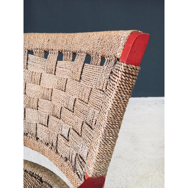 Red Vintage Mediterranean Rope Armchair, France, 1930s For Sale - Image 8 of 18
