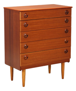 Vintage Teak Veneer Chest of Drawers, Northern Europe, 1960s