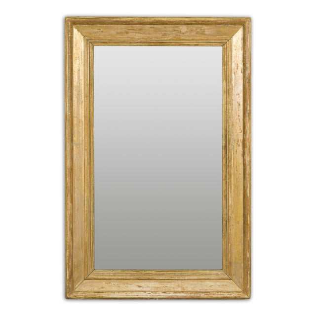 19th Century 19th Century French Painted Wood Rectangular Mirror with Rustic Character For Sale - Image 5 of 12