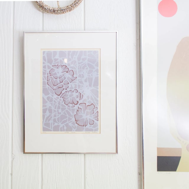 Abstract Purple Abstract Water Lilies Print by Carolyn Shattuck | Signed and Numbered For Sale - Image 3 of 9