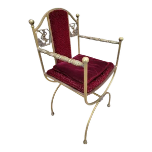 Antique Art Deco Oscar Bruno Bach Detailed Bronze Savonarola Armchair
