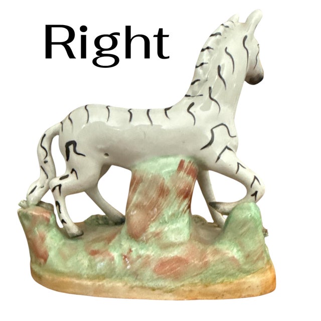 Vintage English Staffordshire Zebra Figures c.1930s -50s - A Pair For Sale In Los Angeles - Image 6 of 8