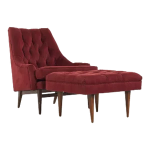 Milo Baughman for James Inc. Mid Century Lounge Chair With Ottoman