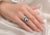 Art Deco Late 20th Century Size 6.5 14K White Gold Chalcedony Quartz Sapphire Ruby Diamond Snake Ring Band For Sale - Image 3 of 3