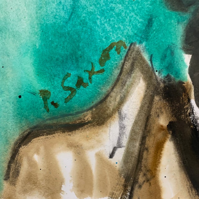 Paper Contemporary Original Abstract Portrait Ink Wash Painting by Phil Saxon For Sale - Image 7 of 12