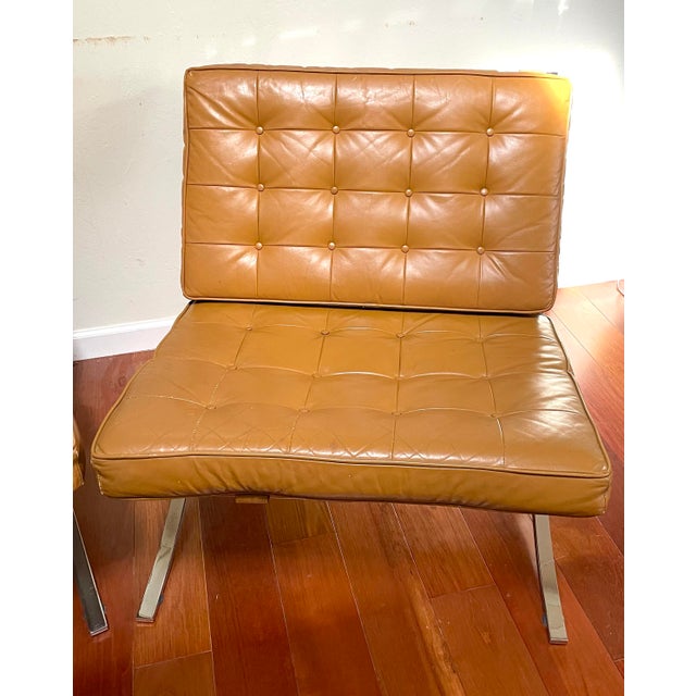 Mid-Century Modern 1960s Mid Century Selig Barcelona Style Chairs - A Pair For Sale - Image 3 of 12