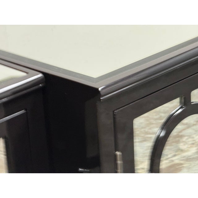 2010s Worlds Away Ava Black Lacquer Mirror Buffet, Set of Three For Sale - Image 5 of 12