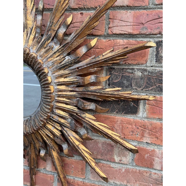 French Vintage French Sunburst Mirror For Sale - Image 3 of 11