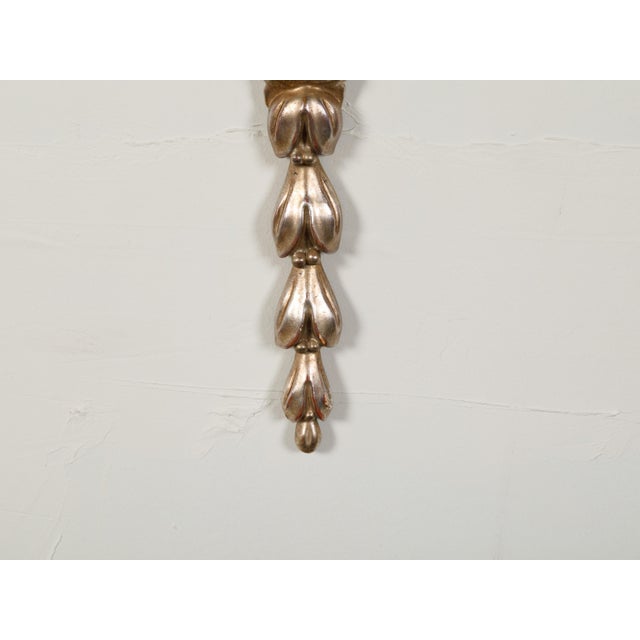 Metal Mid 20th Century English Silver Plated Two-Light Wall Sconces with Foliage - Pair For Sale - Image 7 of 8