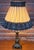 Gold Empire Brass Table Lamp with Fabric Shade, 1960s For Sale - Image 8 of 9