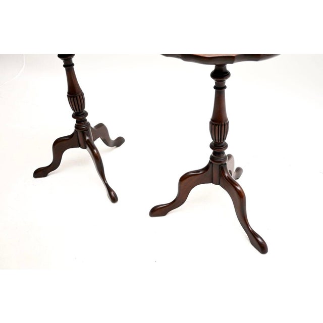 Brown Vintage Burr Walnut Wine Tables, 1950, Set of 2 For Sale - Image 8 of 9