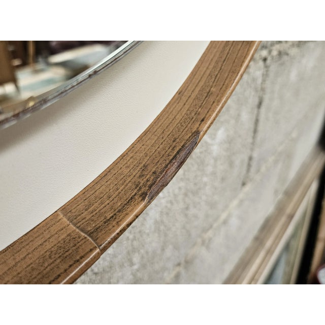 Vintage Round Wall Mirror in PVC and Eco-Leather, 1970 For Sale - Image 9 of 11