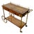 Italian Burl Wood and Brass Bar Cart, 1950s For Sale