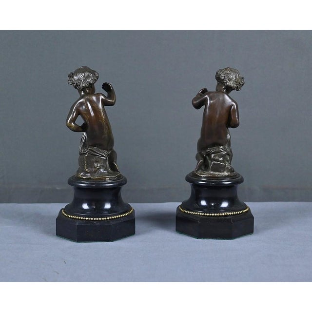 Brown 19th Century Bronze Nude Putti, Set of 2 For Sale - Image 8 of 16