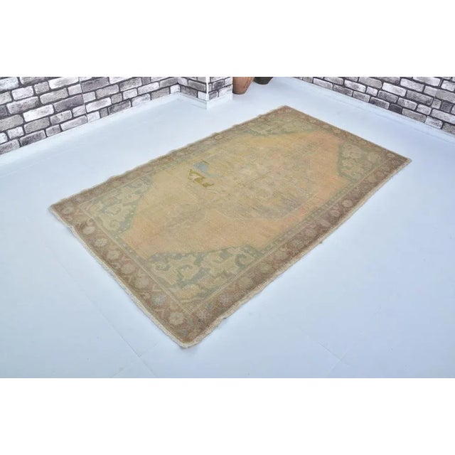 Textile Oushak Handmade Neutral Area Rug, 1960s For Sale - Image 7 of 11