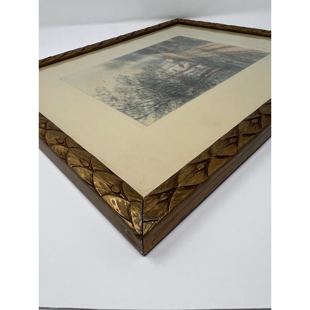 Antique Signed Landscape Lithograph “By the Road,” Circa 190 For Sale - Image 11 of 12