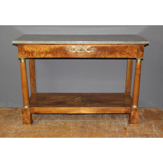19th Century Empire Walnut Console Table For Sale - Image 13 of 13