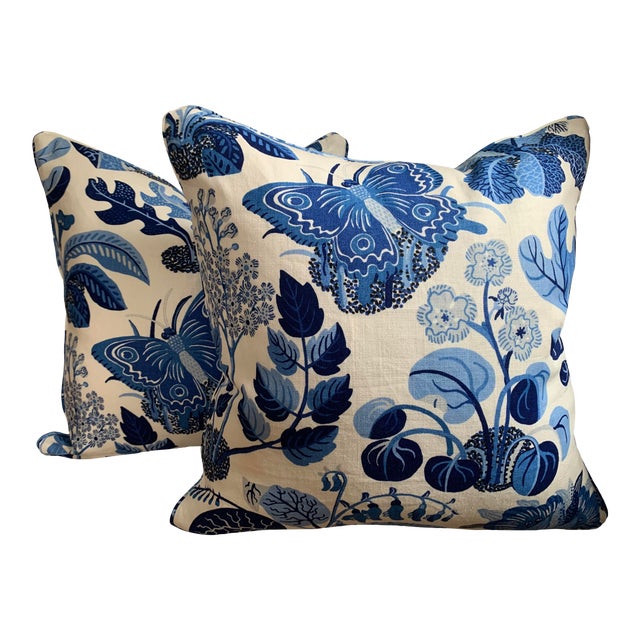 Contemporary Schumacher Exotic Butterfly / Marine Pillows ...