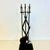 French 1970s Vintage Rustic Boho Chic French Style Wrought Iron With Bronze Handles Fireplace Tools - Set of 5 For Sale - Image 3 of 13
