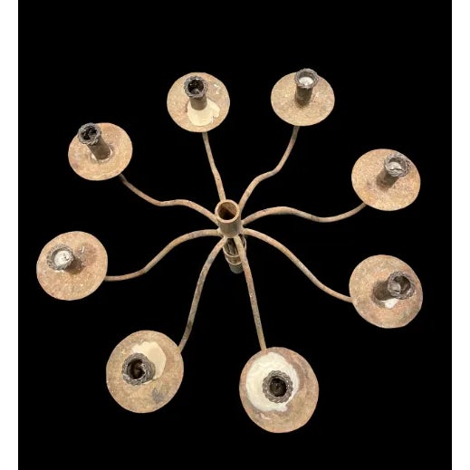 Metal 1980s Massive Spanish Style 15 Arm Wrought Iron Candelabra For Sale - Image 7 of 8