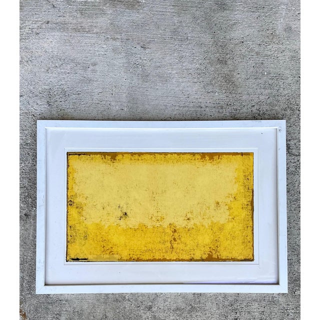 Framed Yellow Abstract Art Print For Sale - Image 11 of 14