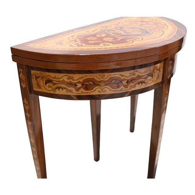 Louis XVI French Demi Lune Console Table For Sale - Image 3 of 9
